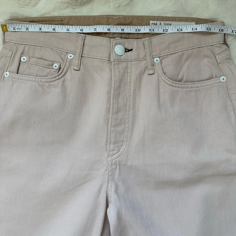 Rag & Bone New York Blush Pink Mid-Rise Wide Leg Button Fly Jeans- size 28. - Picture 9 of 11